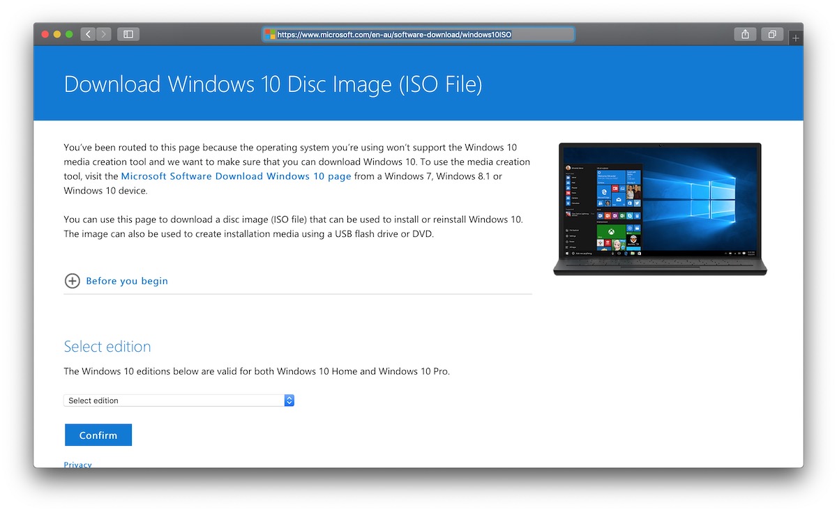 windows 10 iso for mac download